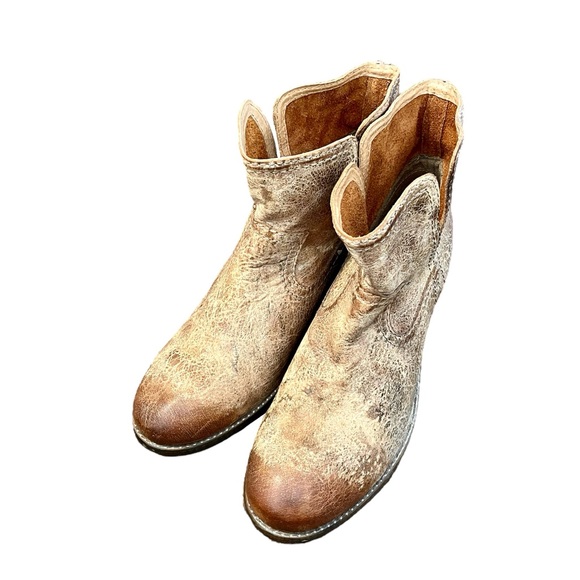 🌟EUC🌟 Diba True Walnut Grove Distressed Leather Block Heel Western Boots - Picture 1 of 11